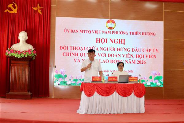 Phường Thiên Hương đối thoại với đoàn viên, hội viên và người lao động: Lắng nghe cơ sở, kiến tạo phát triển
