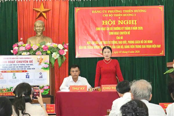 Chi bộ Tổ dân phố Thiên Hương 2 sinh hoạt thường kỳ tháng 8 và sinh hoạt chuyên đề