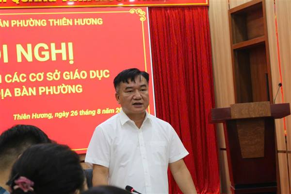 Lãnh đạo phường Thiên Hương kiểm tra công tác chuẩn bị năm học mới 2026 - 2027