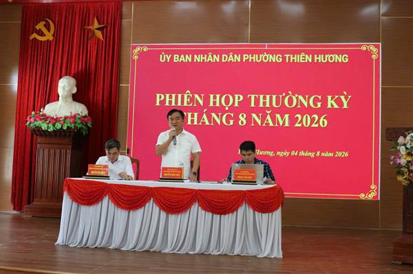 UBND phường Thiên Hương họp phiên thường kỳ tháng 8 năm 2026