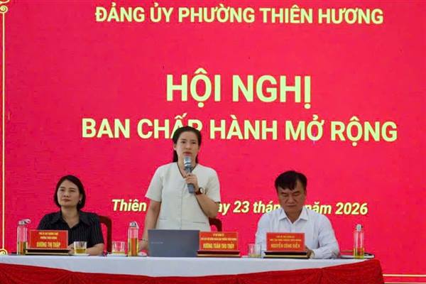PHƯỜNG THIÊN HƯƠNG: 100% ĐẠI BIỂU ĐỒNG THUẬN CAO TẠI HỘI NGHỊ BAN CHẤP HÀNH ĐẢNG BỘ MỞ RỘNG
