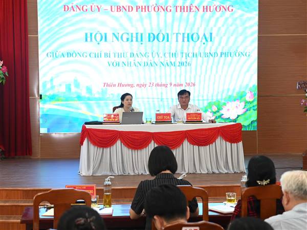 Người đứng đầu cấp ủy, chính quyền Phường Thiên Hương đối thoại trực tiếp với Nhân dân năm 2026
