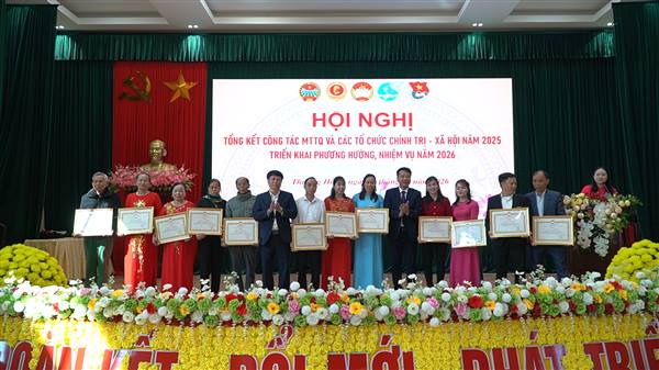 MTTQ xã và các tổ chức chính trị- xã hội tổng kết hoạt động năm 2025, triển khai phương hướng nhiệm vụ năm 2026