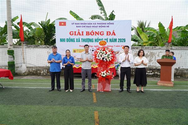 XÃ THƯỢNG HỒNG TỔ CHỨC GIẢI BÓNG ĐÁ NHI ĐỒNG NĂM 2026 VỚI 10 ĐỘI THAM GIA