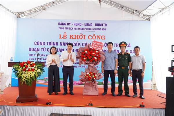 Xã Thượng Hồng khởi công Dự án nâng cấp, cải tạo đường trục xã đoạn từ cầu Tân Thái đến cổng làng thôn Cao Xá