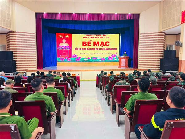 XÃ TIÊN LÃNG BẾ MẠC DIỄN TẬP CHIẾN ĐẤU TRONG KHU VỰC PHÒNG THỦ NĂM 2026