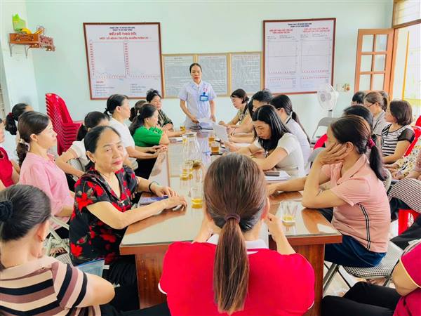 Trạm Y tế xã Tiên Minh tổ chức hội nghị giao ban cộng tác viên dân 