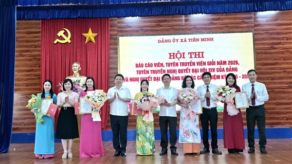 Xã Tiên Minh tổ chức thành công Hội thi Báo cáo viên, tuyên truyền viên giỏi năm 2026