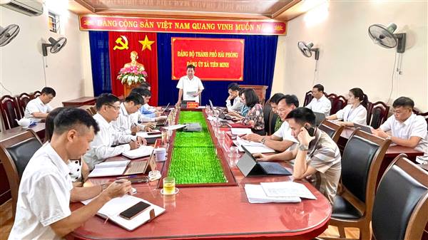 Thường trực Đảng ủy xã Tiên Minh tổ chức hội nghị BTV Đảng ủy tháng 6 năm 2026