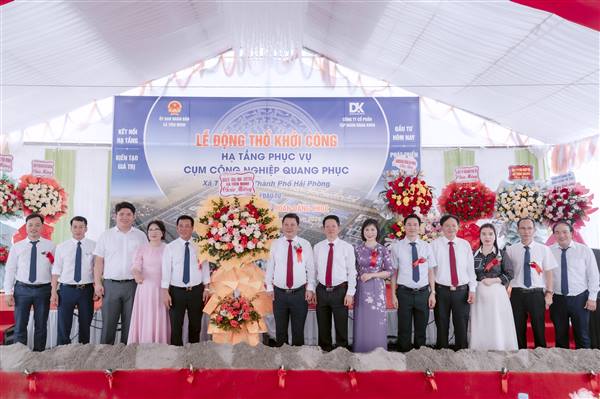 Động thổ, khởi công hạ tầng phục vụ Cụm Công nghiệp Quang Phục, xã Tiên Minh, thành phố Hải Phòng