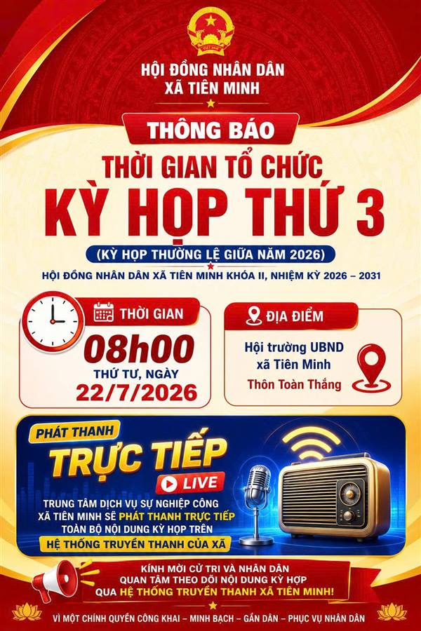 HĐND xã Tiên Minh tổ chức Kỳ họp thứ 3, phát thanh trực tiếp để cử tri và Nhân dân theo dõi