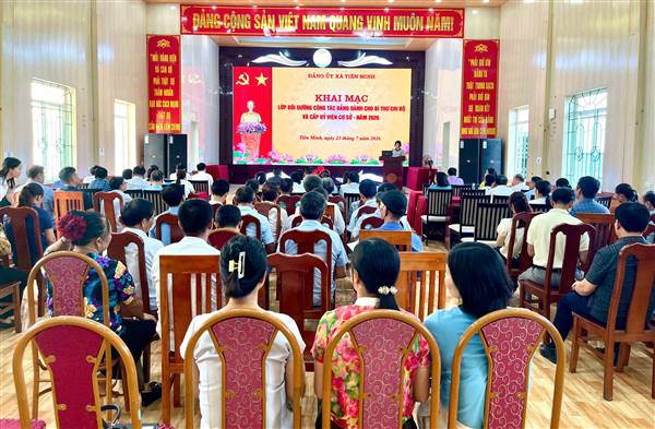 Xã Tiên Minh khai giảng lớp Bồi dưỡng nghiệp vụ công tác Đảng cho Bí thư Chi bộ và cấp ủy viên cơ sở năm 2026