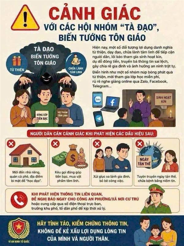 Cảnh giác hội nhóm tà đạo