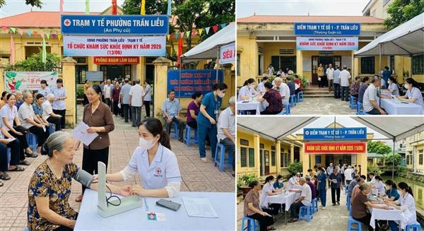 Trạm y tế Phường Trần Liễu tổ chức khám sức khỏe định kỳ và sàng lọc bệnh miễn phí cho người cao tuổi