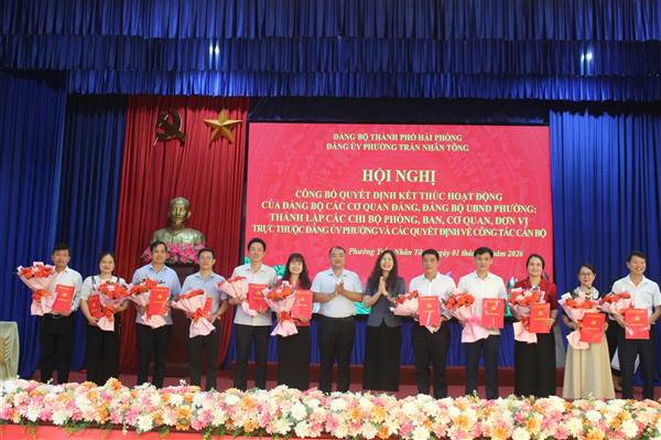 Hội nghị công bố quyết định kết thúc hoạt động của đảng bộ các cơ quan đảng, đảng bộ ủy ban nhân dân phường và sắp xếp các chi, đảng bộ trực thuộc Đảng bộ phường