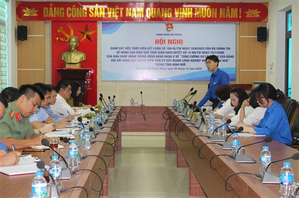 Hội nghị làm việc với Đoàn giám sát của Đoàn TNCS Hồ Chí Minh thành phố Hải Phòng
