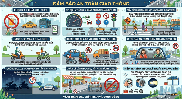 Đảm bảo an toàn giao thông - Vì an toàn của chính bạn và cộng đồng
