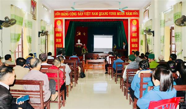 Xã Trần Phú họp dân để phổ biến chủ trương và tiếp nhận ý kiến liên quan đến thu hồi đất, giải phóng mặt bằng Dự án Khu dân cư mới thôn Kim Độ Trại