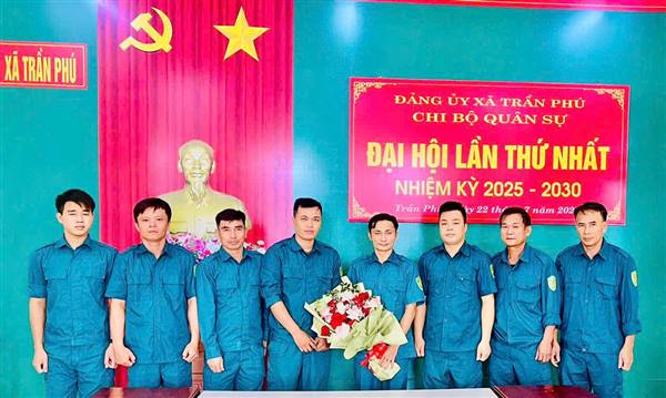 Chi bộ Quân sự xã Trần Phú quyết tâm hoàn thành xuất sắc nhiệm vụ