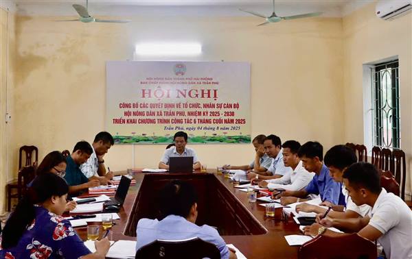 UBND xã Trần Phú họp giao ban tháng 8/2025