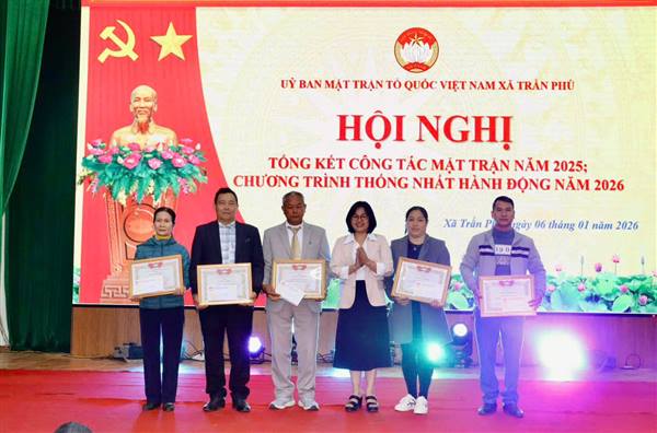 Ủy ban Mặt trận Tổ quốc xã Trần Phú tổng kết hoạt động năm 2025, triển khai chương trình phối hợp hành động năm 2026
