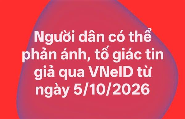 Người dân có thể phản ánh, tố giác tin giả qua VNeID từ ngày 5/10/2026