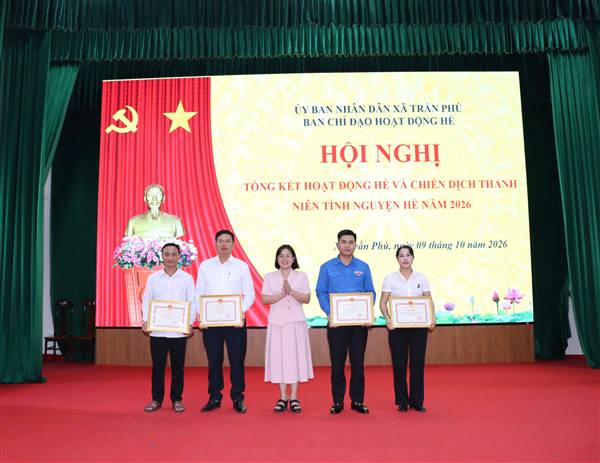 Xã Trần Phú tổng kết hoạt động hè và Chiến dịch Thanh niên tình nguyện hè năm 2026