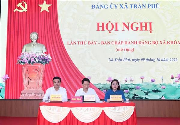 Đảng ủy xã Trần Phú tổ chức Hội nghị Lần thứ 7: Đánh giá kết quả 9 tháng và triển khai nhiệm vụ trọng tâm cuối năm 2026