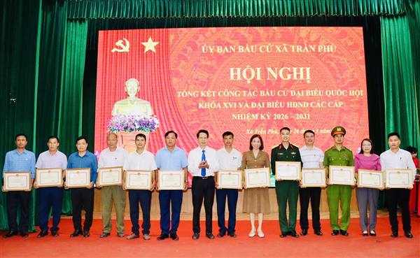 Xã Trần Phú tổng kết công tác bầu cử ĐBQH khóa XVI và đại biểu HĐND các cấp nhiệm kỳ 2026 - 2031