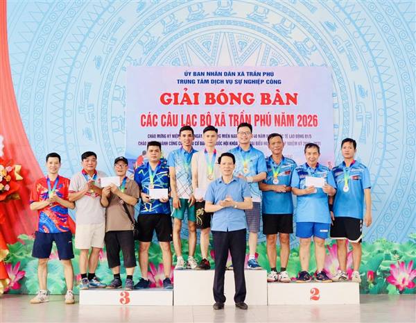 Sôi nổi Giải bóng bàn các Câu lạc bộ xã Trần Phú năm 2026