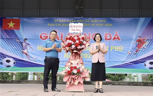Sôi nổi Khai mạc Giải bóng đá U12 xã Trần Phú hè năm 2026