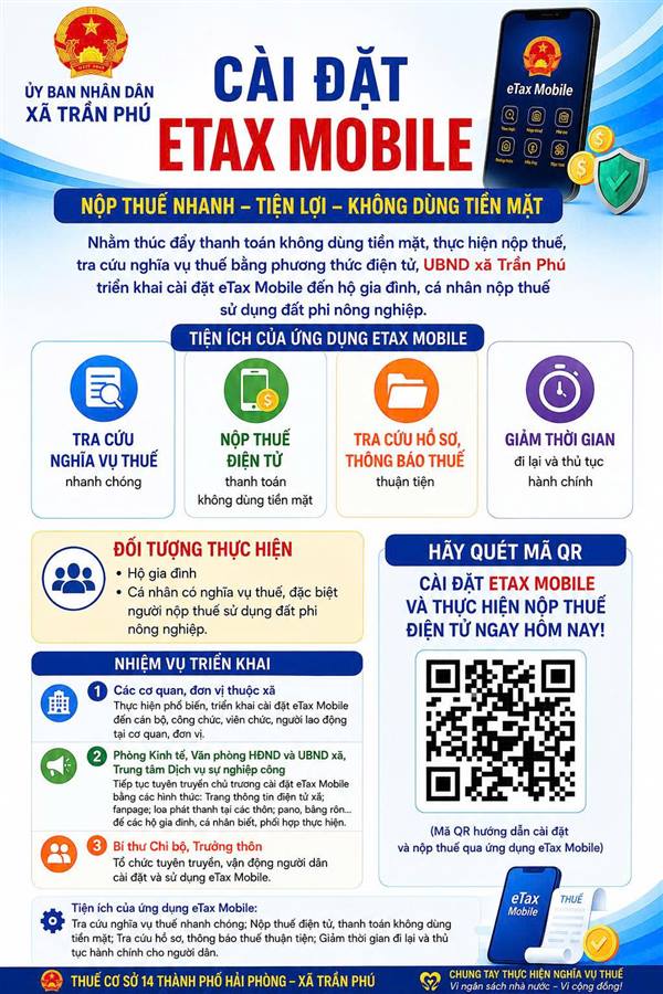 Xã Trần Phú triển khai thu Thuế Sử dụng đất phi nông nghiệp Năm 2026 