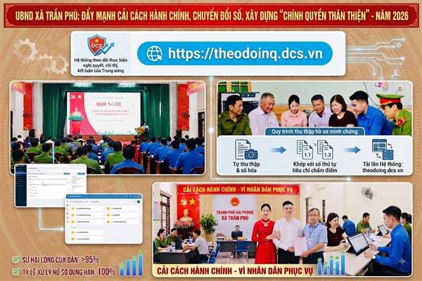UBND xã Trần Phú đẩy mạnh thực hiện Cải cách hành chính, Chuyển đổi số và triển khai mô hình “Chính quyền thân thiện” trong năm 2026.