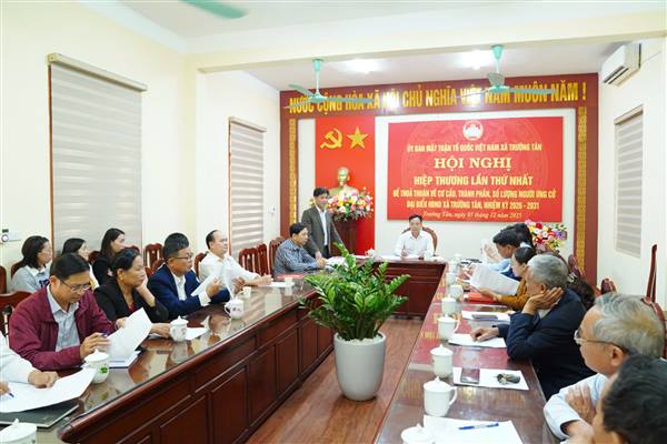 XÃ TRƯỜNG TÂN TỔ CHỨC HỘI NGHỊ HIỆP THƯƠNG LẦN THỨ NHẤT GIỚI THIỆU NGƯỜI ỨNG CỬ ĐẠI BIỂU HĐND XÃ NHIỆM KỲ 2026-2031.