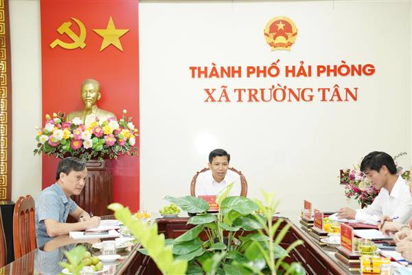 LÃNH ĐẠO BAN TỔ CHỨC THÀNH UỶ HẢI PHÒNG LÀM VIỆC VỚI ĐẢNG UỶ XÃ TRƯỜNG TÂN