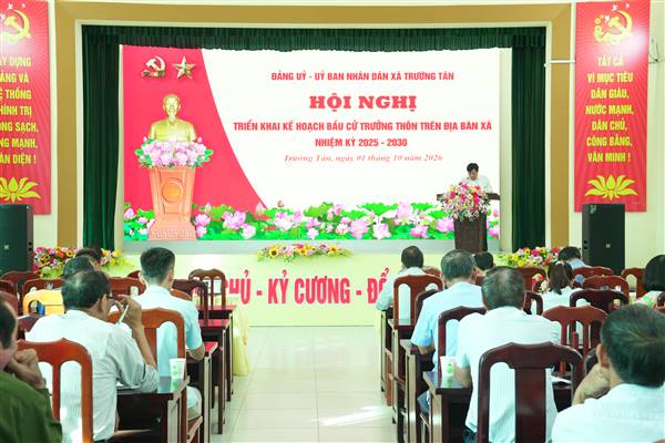 XÃ TRƯỜNG TÂN TRIỂN KHAI KẾ HOẠCH BẦU CỬ TRƯỞNG THÔN NHIỆM KỲ 2025-2030
