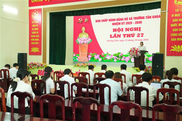 XÃ TRƯỜNG TÂN TỔ CHỨC HỘI NGHỊ BAN CHẤP HÀNH ĐẢNG BỘ LẦN THỨ 27