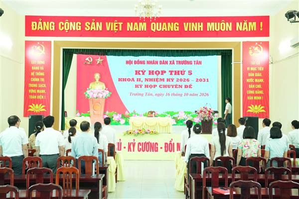 XÃ TRƯỜNG TÂN TỔ CHỨC KỲ HỌP CHUYÊN ĐỀ THỨ 5 HĐND XÃ KHÓA II, NHIỆM KỲ 2026–2031