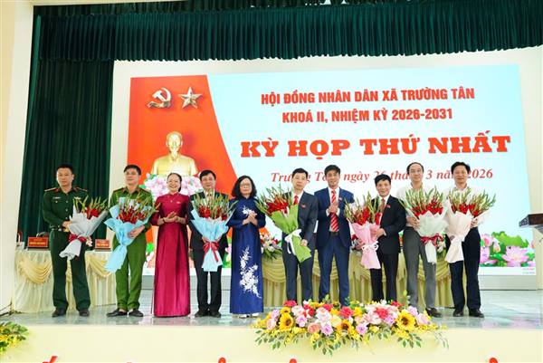 Kỳ họp thứ nhất HĐND xã Trường Tân khóa II, nhiệm kỳ 2026–2031 thành công tốt đẹp.