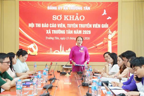 15 thí sinh xuất sắc vào vòng chung khảo Hội thi Báo cáo viên, Tuyên truyền viên giỏi xã Trường Tân năm 2026