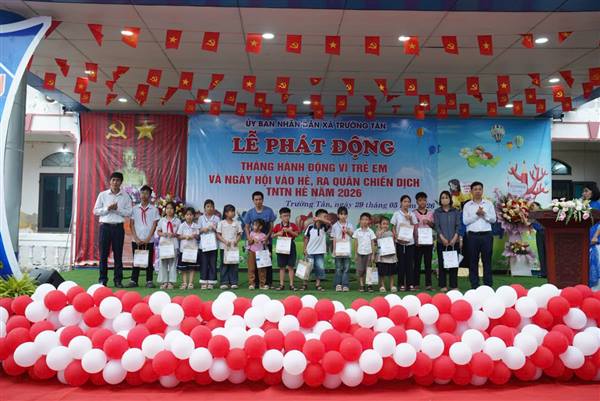 Xã Trường Tân phát động Tháng hành động vì trẻ em và Ngày hội vào hè năm 2026
