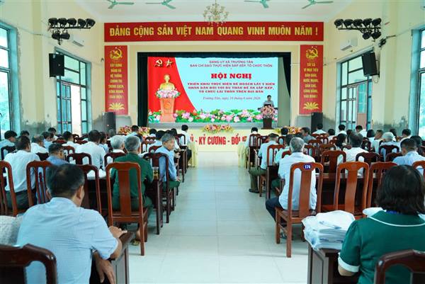 Xã Trường Tân triển khai kế hoạch lấy ý kiến nhân dân về sắp xếp, tổ chức lại thôn.