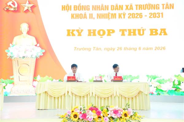 Xã Trường Tân tổ chức Kỳ họp thứ Ba HĐND xã khóa II, nhiệm kỳ 2026 – 2031