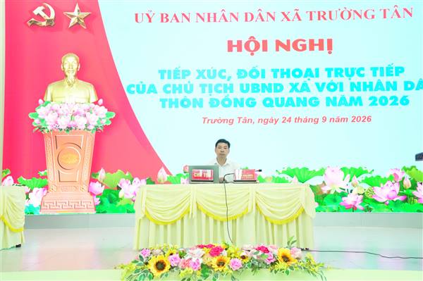 TRƯỜNG TÂN TỔ CHỨC ĐỐI THOẠI TRỰC TIẾP GIỮA CHỦ TỊCH UBND XÃ VỚI NHÂN DÂN THÔN ĐỒNG QUANG