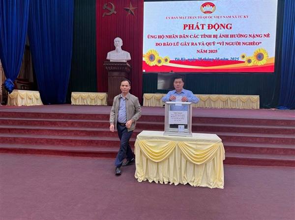 Tứ Kỳ phát động ủng hộ đồng bào vùng lũ và Quỹ “Vì người nghèo” năm 2025