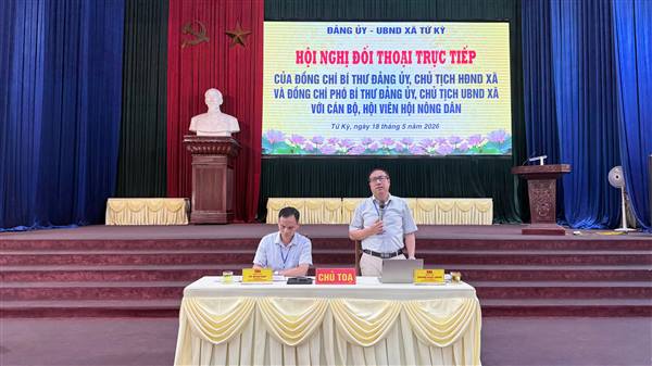 BTV Đảng ủy xã tổ chức hội nghị đối thoại trực tiếp giữ người đứng đầu cấp ủy chính quyền với nhân dân