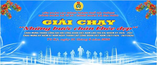 Công đoàn xã Tứ Kỳ tổ chức giải chạy “Những bước chân khỏe đẹp” năm 2026