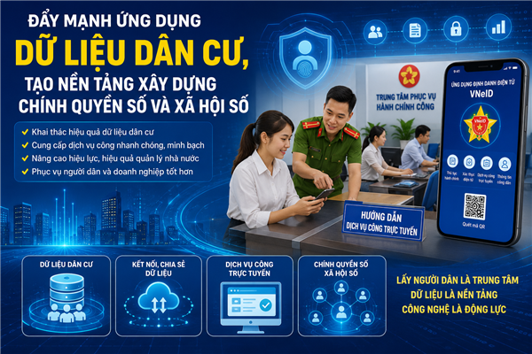 Đẩy mạnh ứng dụng dữ liệu dân cư, tạo nền tảng xây dựng chính quyền số và xã hội số