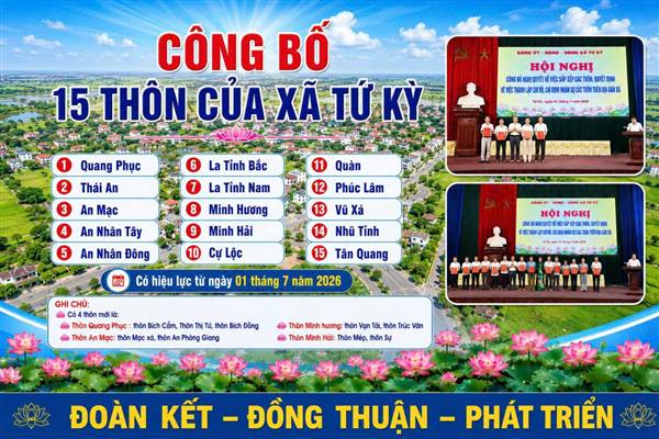 Tứ Kỳ thống nhất tên gọi 15 thôn sau sắp xếp, tổ chức lại