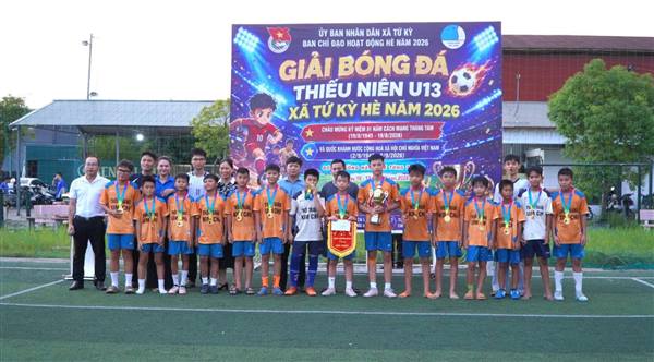 Giải bóng đá U13 thiếu niên hè 2026 xã Tứ Kỳ - Sân chơi bổ ích, Minh Hương đăng quang đầy thuyết phục